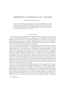 INDEPENDENCE IN TOPOLOGICAL AND C -DYNAMICS