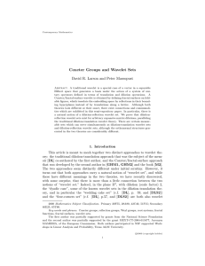 Coxeter Groups and Wavelet Sets David R. Larson and Peter Massopust