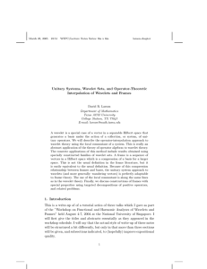 Unitary Systems, Wavelet Sets, and Operator-Theoretic Interpolation of Wavelets and Frames
