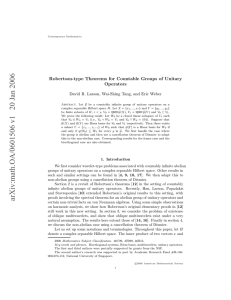 Robertson-type Theorems for Countable Groups of Unitary Operators