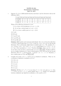 MATH 251.504 Examination 2 Solutions April 12, 2011 1.