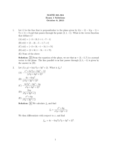 MATH 221.504 Exam 1 Solutions October 8, 2015 1.