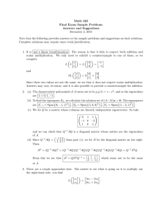 Math 323 Final Exam Sample Problems Answers and Suggestions December 2, 2015