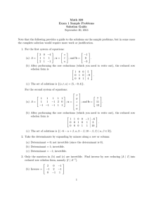 Math 323 Exam 1 Sample Problems Solution Guide September 30, 2013
