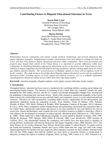 Contributing Factors to Hispanic Educational Outcomes in Texas