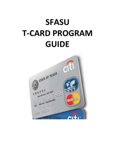 SFASU T-CARD PROGRAM GUIDE