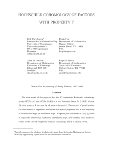 HOCHSCHILD COHOMOLOGY OF FACTORS WITH PROPERTY Γ