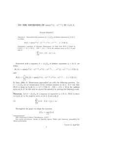 ON THE DENSENESS OF span{x (1 − x) } IN C ([0, 1])