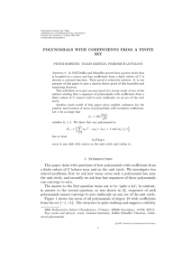 TRANSACTIONS OF THE AMERICAN MATHEMATICAL SOCIETY Volume 00, Number 0, Pages 000–000