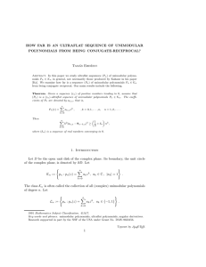 HOW FAR IS AN ULTRAFLAT SEQUENCE OF UNIMODULAR Tam´ as Erd´