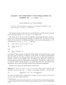 MARKOV AND BERNSTEIN TYPE INEQUALITIES ON [−1, 1] AND [−π, π]