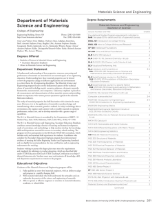 Department of Materials Science and Engineering Materials Science and Engineering Degree Requirements