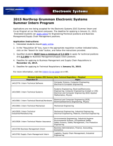 2015 Northrop Grumman Electronic Systems Summer Intern Program