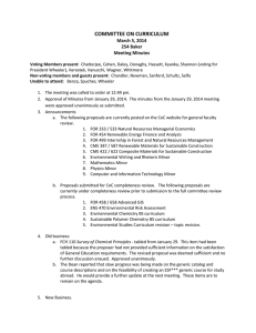 COMMITTEE ON CURRICULUM March 5, 2014 254 Baker Meeting Minutes