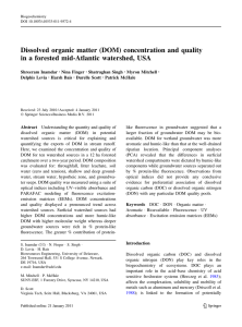 Dissolved organic matter (DOM) concentration and quality