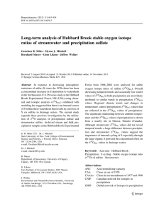 Long-term analysis of Hubbard Brook stable oxygen isotope