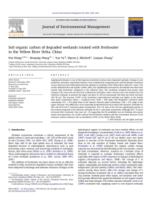Soil organic carbon of degraded wetlands treated with freshwater Hui Wang