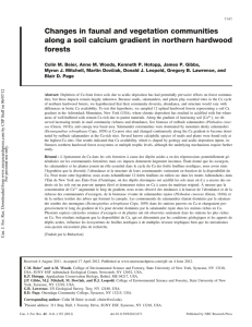 Changes in faunal and vegetation communities forests