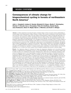 Consequences of climate change for biogeochemical cycling in forests of northeastern