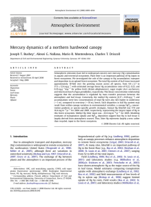 Mercury dynamics of a northern hardwood canopy Joseph T. Bushey
