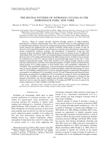 THE SPATIAL PATTERN OF NITROGEN CYCLING IN THE B E. M