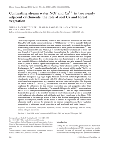 Contrasting stream water NO and Ca in two nearly