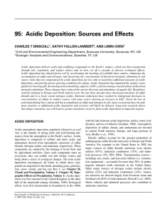 95: Acidic Deposition: Sources and Effects CHARLES T DRISCOLL , KATHY FALLON-LAMBERT