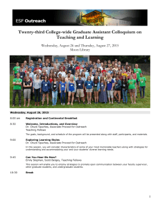 Twenty-third College-wide Graduate Assistant Colloquium on Teaching and Learning Moon Library