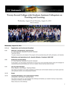 Twenty-Second College-wide Graduate Assistant Colloquium on Teaching and Learning Moon Library