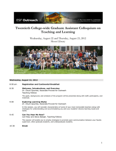 Twentieth College-wide Graduate Assistant Colloquium on Teaching and Learning