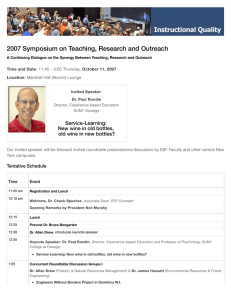 2007 Symposium on Teaching, Research and Outreach Service-Learning: