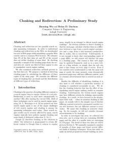 Cloaking and Redirection: A Preliminary Study