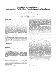 Classifiers Without Borders: Incorporating Fielded Text From Neighboring Web Pages