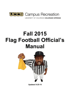 Fall 2015 Flag Football Official’s Manual