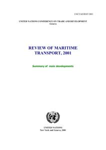 REVIEW OF MARITIME TRANSPORT, 2001  Summary of  main developments
