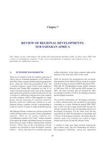 REVIEW OF REGIONAL DEVELOPMENTS: SUB SAHARAN AFRICA Chapter 7