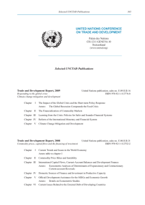 UNITED NATIONS CONFERENCE ON TRADE AND DEVELOPMENT Selected UNCTAD Publications