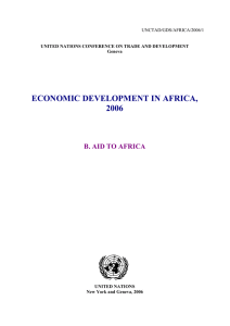 ECONOMIC DEVELOPMENT IN AFRICA, 2006 B. AID TO AFRICA