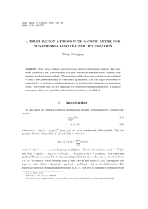 A TRUST REGION METHOD WITH A CONIC MODEL FOR Wang Chengjing