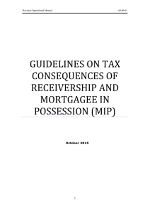 GUIDELINES ON TAX CONSEQUENCES OF RECEIVERSHIP AND MORTGAGEE IN