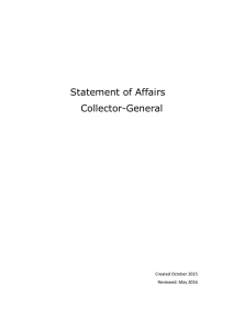 Statement of Affairs Collector-General Created October 2015 Reviewed: May 2016