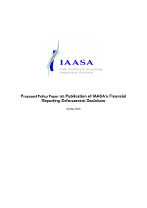 of IAASA’s Financial P on Publication Reporting Enforcement Decisions