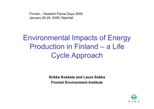 Environmental Impacts of Energy Production in Finland – a Life Cycle Approach