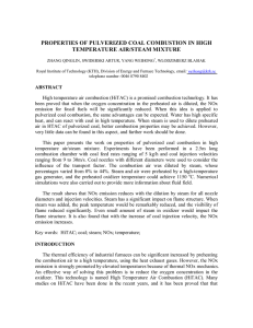 PROPERTIES OF PULVERIZED COAL COMBUSTION IN HIGH TEMPERATURE AIR/STEAM MIXTURE