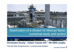 Stabilization of a diluted H2 lifted jet flame: