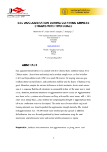 BED AGGLOMERATION DURING CO-FIRING CHINESE STRAWS WITH TWO COALS