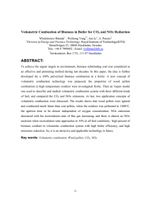 Volumetric Combustion of Biomass in Boiler for CO and NOx Reduction