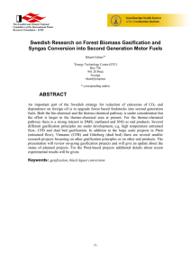Swedish Research on Forest Biomass Gasification and