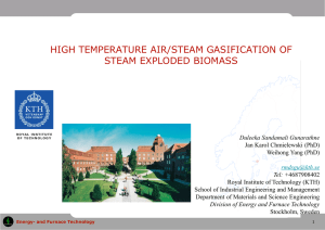 HIGH TEMPERATURE AIR/STEAM GASIFICATION OF