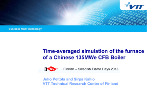 Time-averaged simulation of the furnace of a Chinese 135MWe CFB Boiler